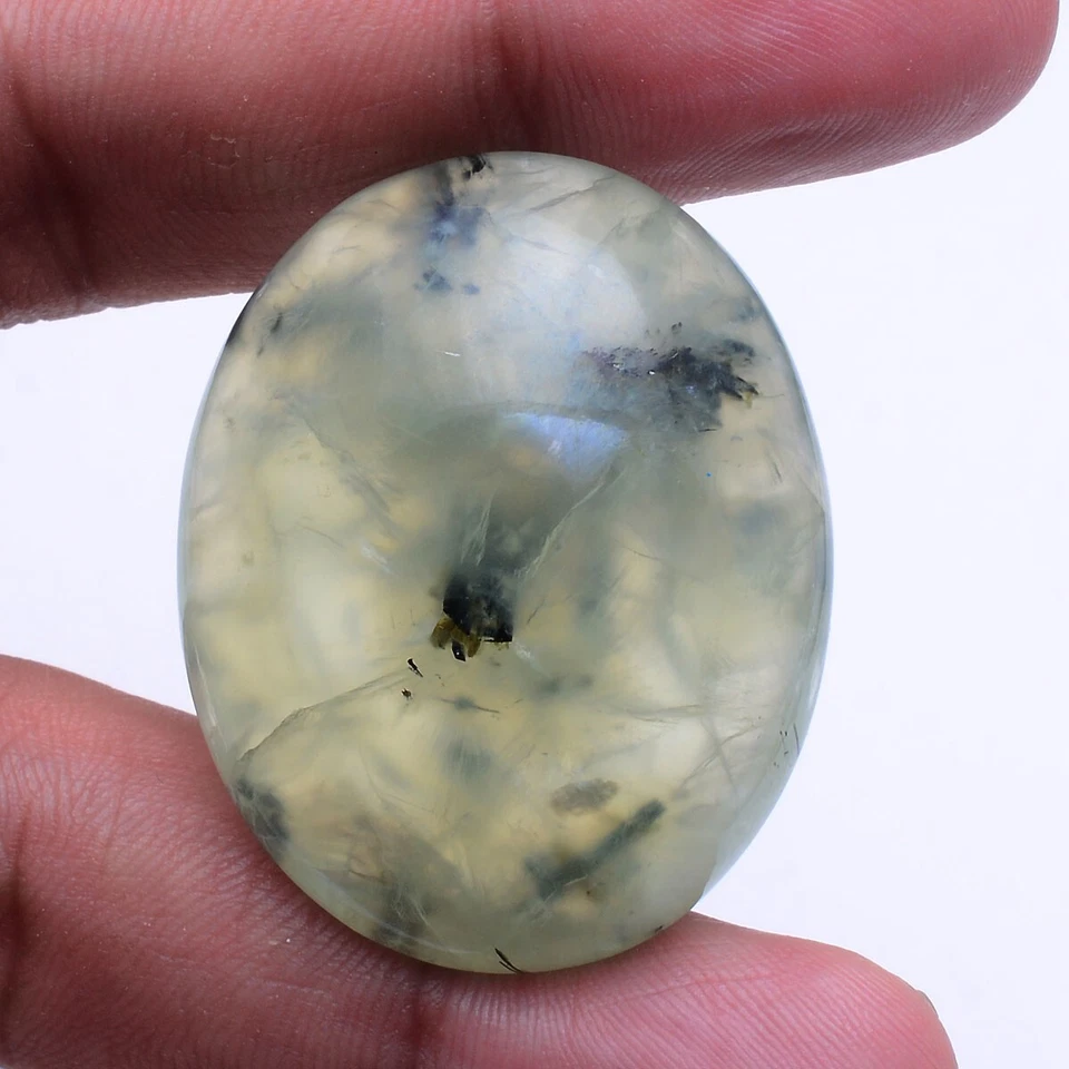 124 Cts Natürlich Prehnit Schwarz Nadeln Oval Cabochon Anhänger Größe Lose - Bild 4 von 4