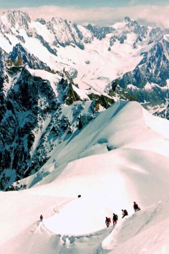Chamonix Aiguille du Midi Mont Blanc Massiv französische Alpen Frankreich Fotodruck - Bild 1 von 6
