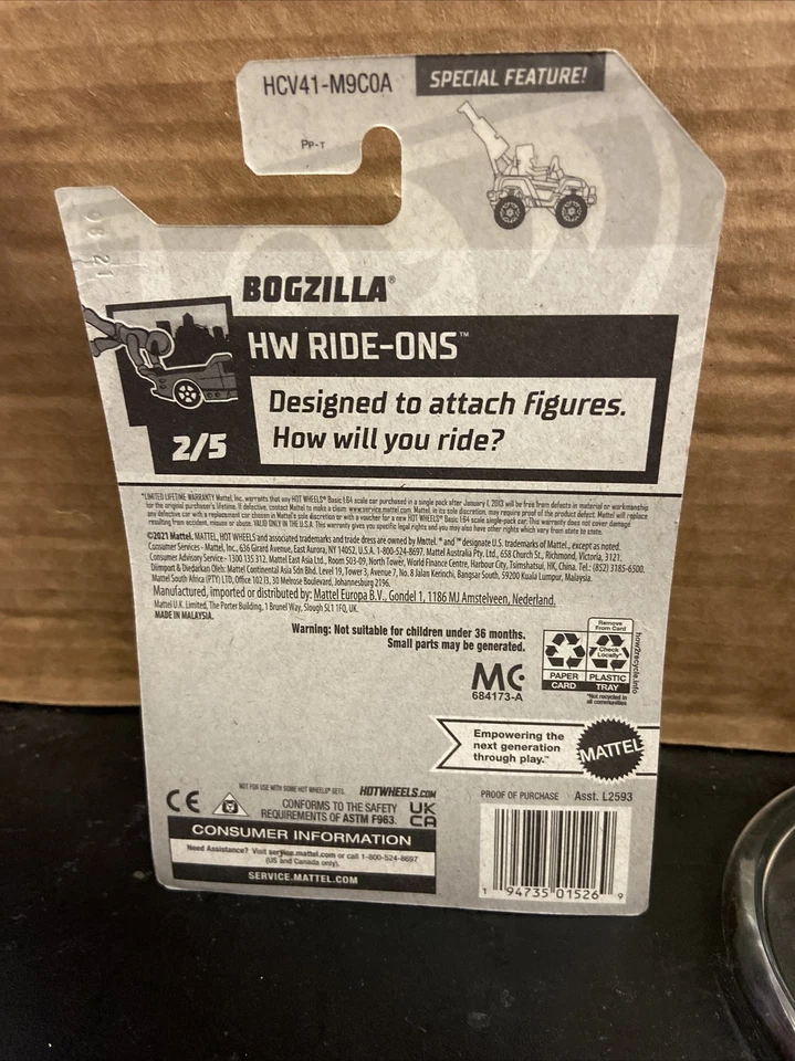 Hot Wheels Ride-ons Army Green and Red Bogzilla Jeep 2/5 16/250 Brand New Sealed - Image 4 of 4