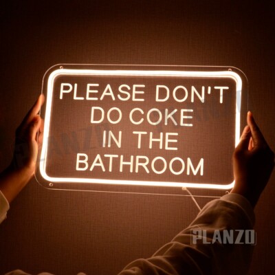 Planzo Please Don't Do Coke In The Bathroom LED Neon Sign Bedroom Home Game USB