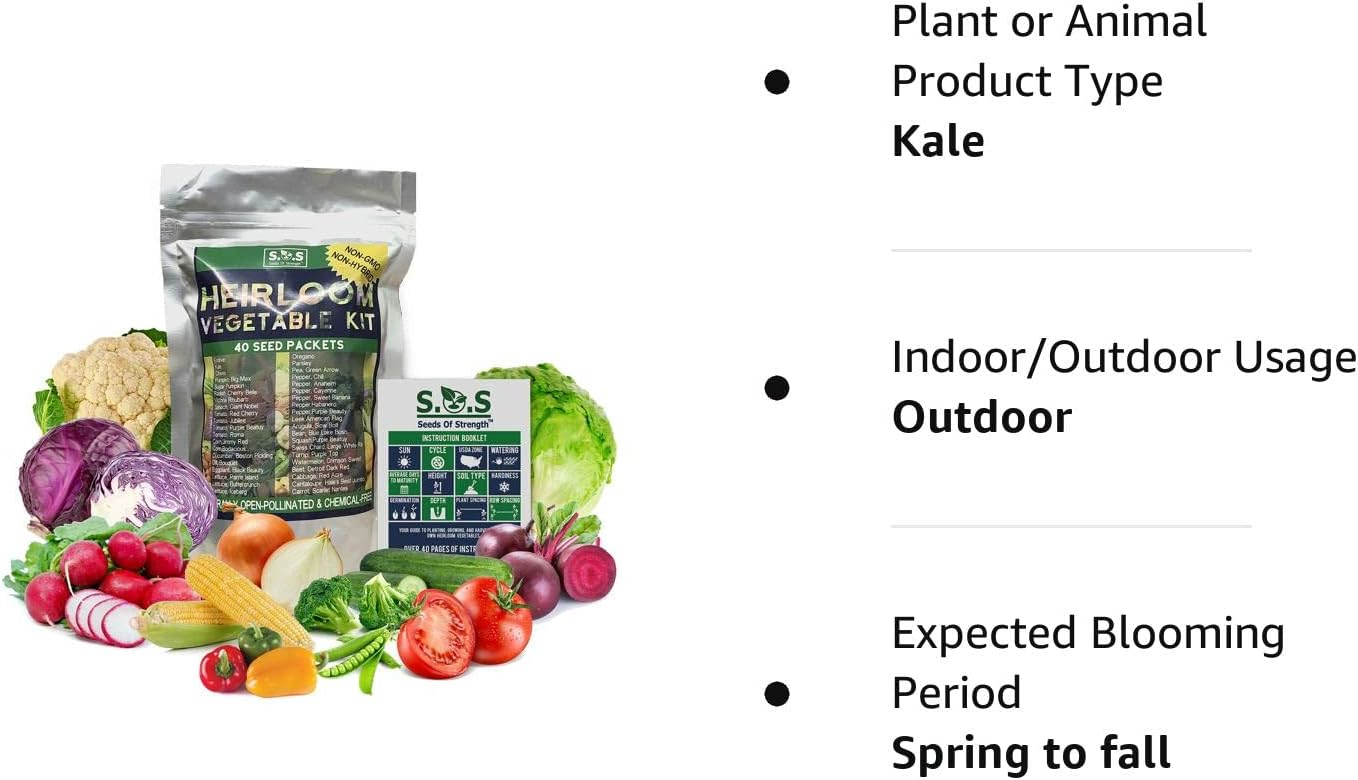 40 Variety Pack Non GMO Heirloom Vegetable Seeds Survival Garden