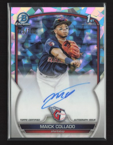 Maick Collado 2023 Topps Bowman Chrome 1st  Prospect Auto Atomic Variation /100