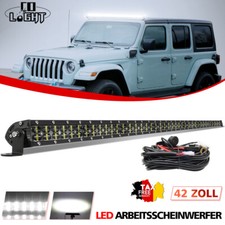 42 Zoll 840W Led Arbeitsscheinwerfer Lichtbalken Light Bar + Kabel Offroad SUV