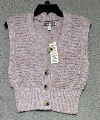 Urban Outfitters Paige Textured Sweater Vest Button Knit Top Small