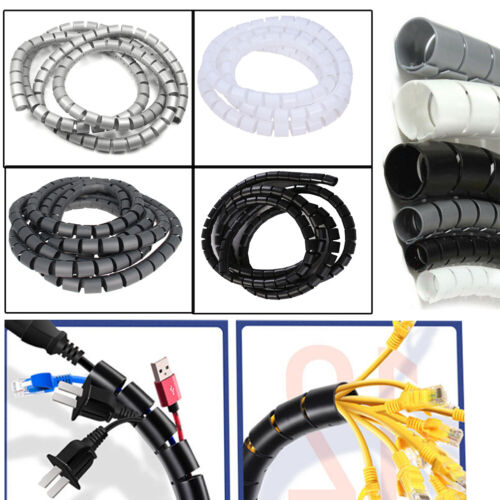 16/20mm Dia Wire Spiral Wrap Cable Protection Sleeve Organizer Tidy Tube Office - 第 1/37 張圖片