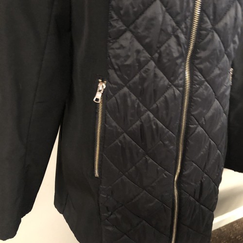 Apt 9 Womens Black Quilted Hooded Zip Front Jacket Med @27 - Picture 3 of 9
