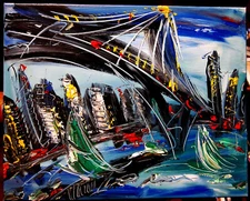 MANHATTAN IMPRESSIONIST   Nice ORIGINAL OIL  PAINTING  HG768