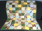 Handmade Baby's Crib Quilt, Variety of Bird Prints & Coord Fabrics, 39" x 46"