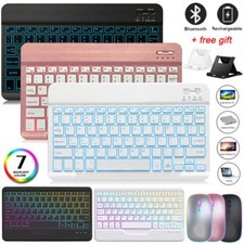 Backlit Bluetooth Keyboard Keypad Mouse &Stand For iPad 5/6/7/8/9th 10.2 Air Pro
