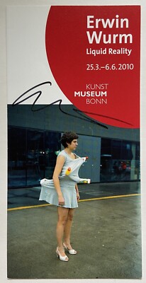 Erwin Wurm signed art flyer original signature autograph signed
