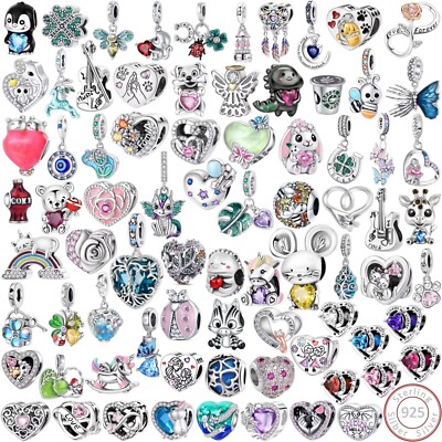    Charms Anhänger Herz Liebe Glück Familie Damen Geschenk 925 Sterlingsilber