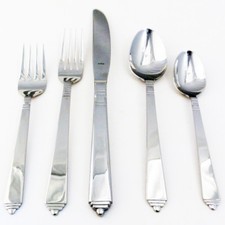 ART DECO by Splendide/David Shaw 5 Piece Place Setting NEW NEVER USED Korea 18/8