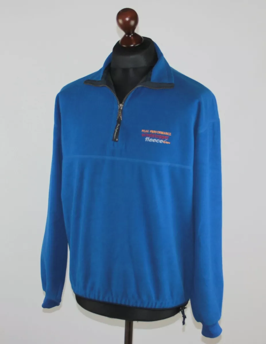 Vintage Peak Performance Windstopper mens fleece blue jumper jacket Size S
