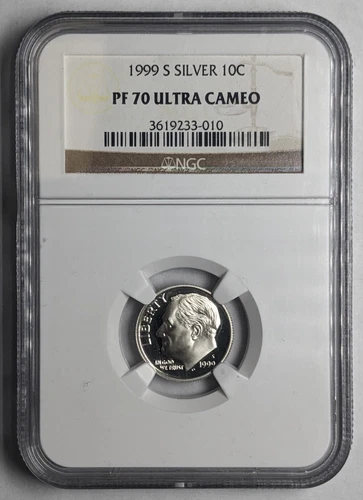 1999 S Roosevelt Silver Dime NGC PF 70