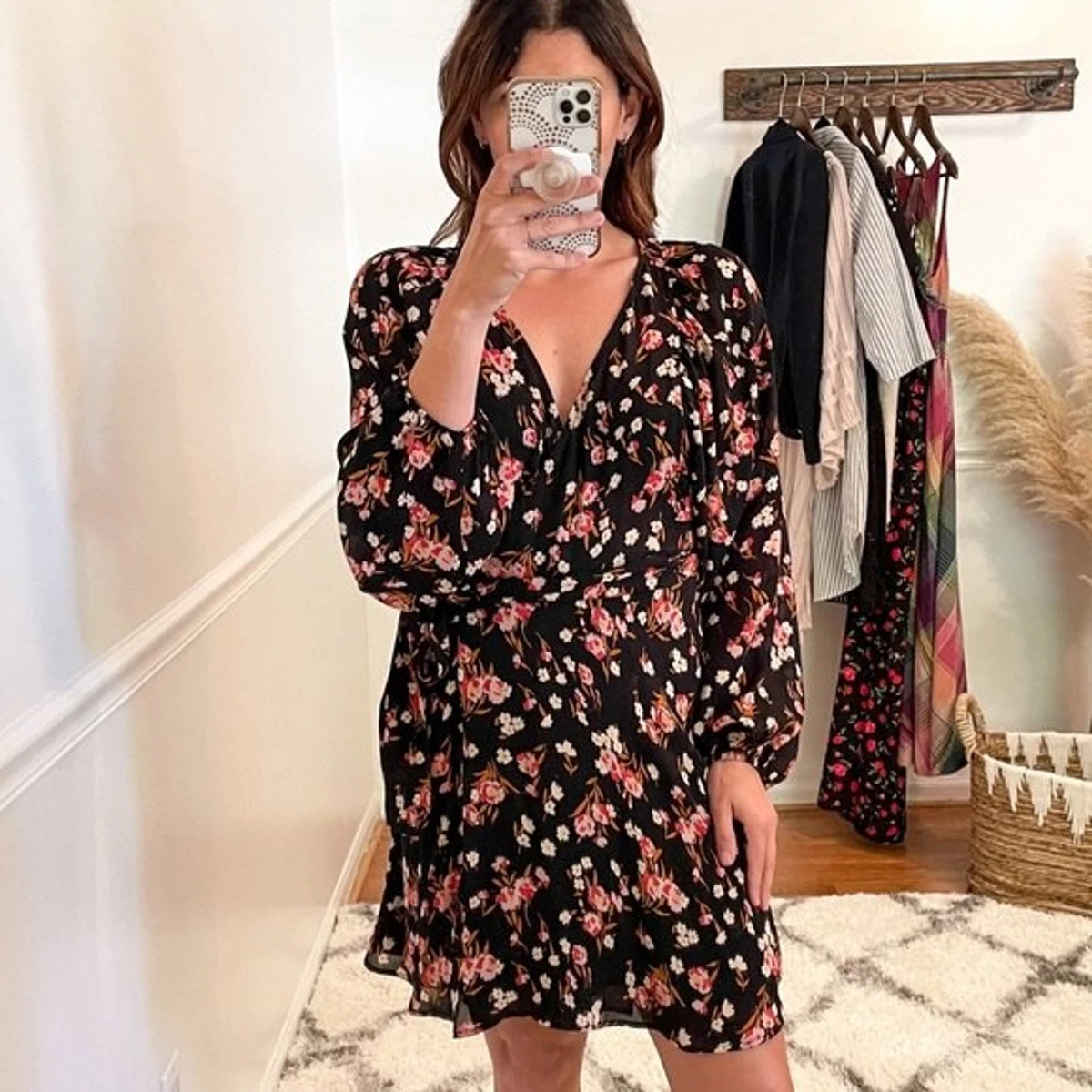 ALC Carlo Floral Mini Silk Wrap Dress 2