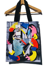 Reusable Art On Canvas Tote Bag Cotton Colorful Unity Shopping Large Ecofriendly