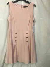 Ivanka Trump Sleeveless Button Sheath Dress Size 14-Blush Pink