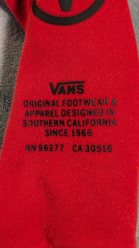 Sudadera con capucha Vans vintage cremallera completa talla pequeña roja tabla de skate - Imagen 11 de 11