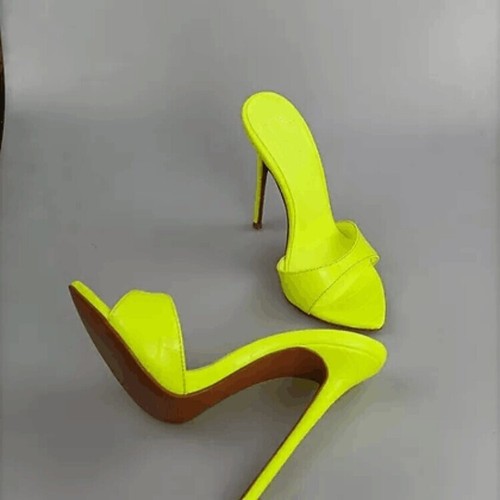 Mode Damen Sandalen Slipper High Heel Stilettos spitz zulaufend Hausschuhe Pantoletten - Bild 10 von 15