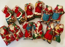 Vintage Christmas Lot Of 12 Santa Stuffed Ornaments Dough Bowl Fillers