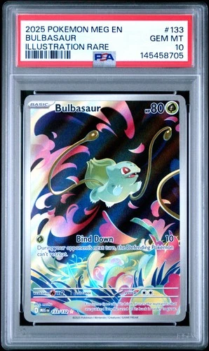 2025 POKEMON MEG EN-MEGA EVOLUTION ILLUSTRATION RARE #133 BULBASAUR PSA 10