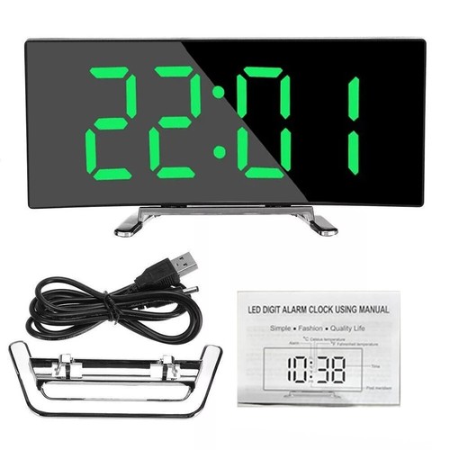 7" LED Wecker Digital Alarmwecker Funk Temperatur Schlummerfunktion USB Tischuhr - Bild 4 von 14