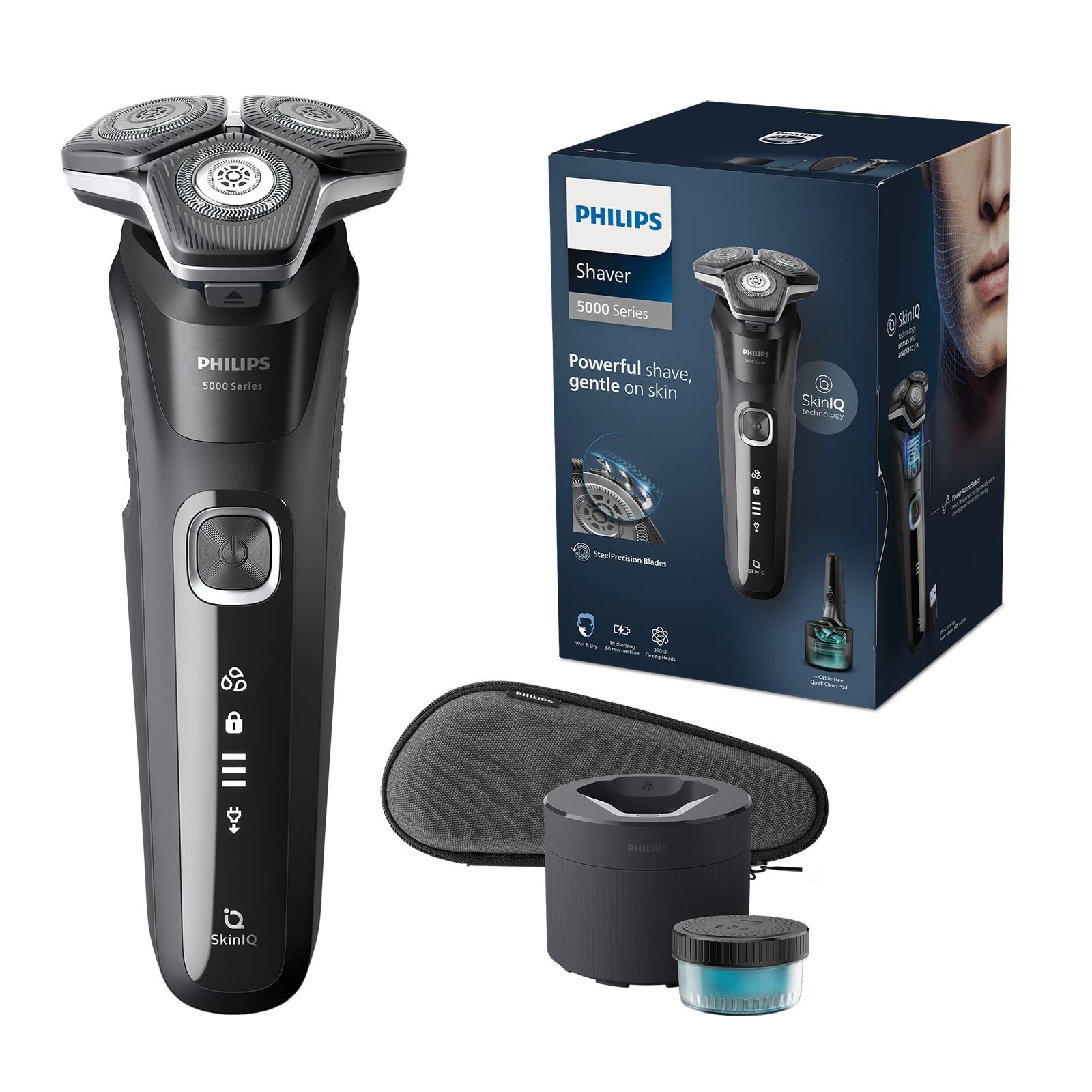 Philips Shaver Series 5000 - Wet & Dry Mens Electric Shaver with SkinIQ