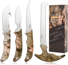 Field Dressing Kit Hunting Knife Set, Portable Butcher Game Processing Set with