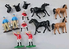 Ertl Big Farm Country Horses Figures 13 pc lot Farmer Jockey Saddle