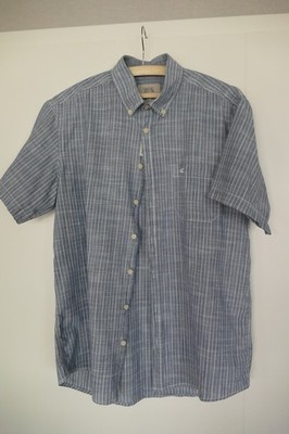 Camel active Herren Hemd M regular fit Kurzarm blau-weiß gestreift