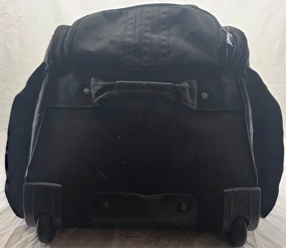 Adidas Team Wheel Black Rolling Wheeled Carrying Extra Large Travel Duffel Bag - Image 4 of 4