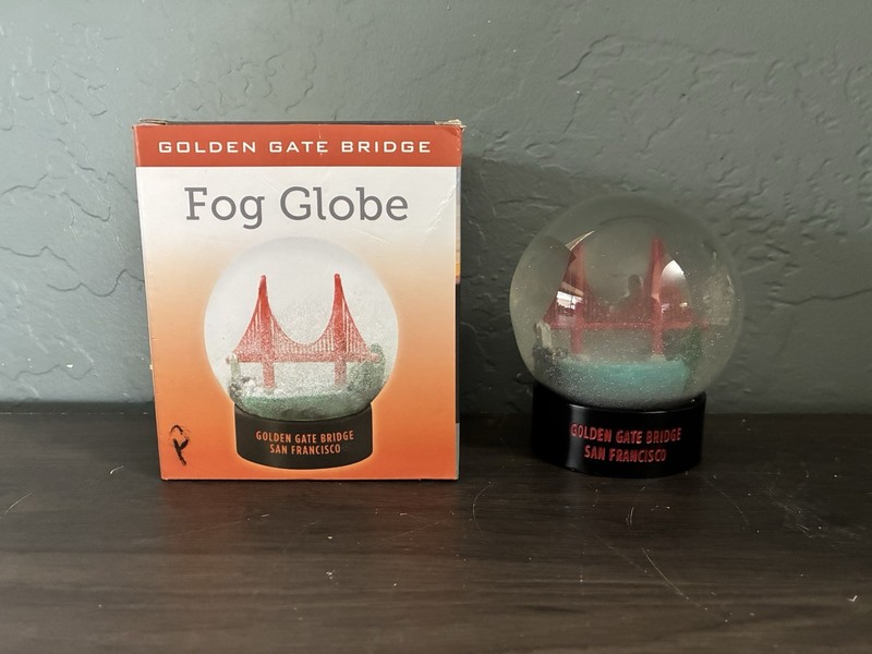 GOLDEN GATE BRIDGE Fog Snow Globe. San Francisco. New In Box.