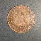 1855 France 5 Centimes Bronze Coin KM#777.4 Napoleon III — photo 2