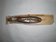 Vintage Barracuda J-Jig 2oz lure - Mother of Pearl Eyes - Chrome HD, White tail