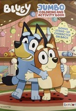 Bluey Jumbo Coloring Activity Book Puzzles Games Bonus Stand Up Character NEW