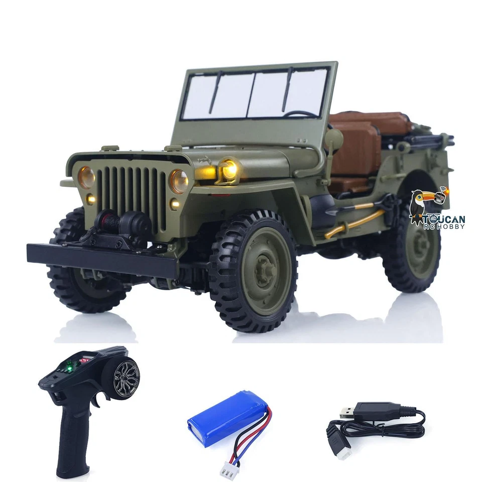 1/14 4x4 Electric Military Truck HG4 Convertible Off Road Combat Vehicle Light - Image 2 of 4