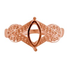 Semi Mount Causal Ring 5X10MM Marquise Shape Faceted Cut Sterling Silver