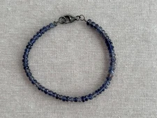 AAA Iolite Gemstone Bracelet: Unisex Jewelry, Layering Boho Bracelet Mens