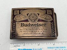 Vintage Anheuser Busch Budweiser King Of Beers A-168 Bottle Opener Belt Buckle