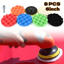 8Pcs 6 Inch Polishing Pads Sponge Waxing Foam Buffing Kit Car Polisher for Dril