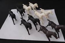 Vintage Toy Western Wagon Horses 10 Horse Lot