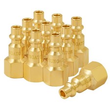 1/4 Inch Female Air Plugs 10 PCS Brass NPT Hose Fittings M Style Connect Kit