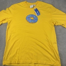 Adidas Originals Shirt Mens Medium Yellow The Simpsons Donut Graphic Cartoon Tee