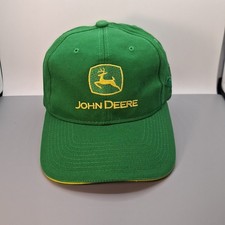 Vintage John Deere Green Trucker Hat Curved Bill Embroidered Snapback