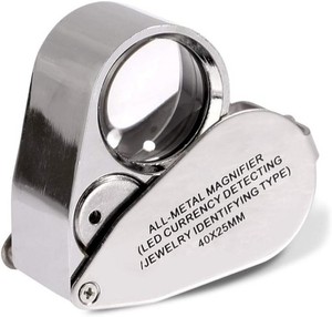 40X Jewelers Loupe Jewelry Loop Coin Magnifier Light Pocket LED Magnifying Glas.