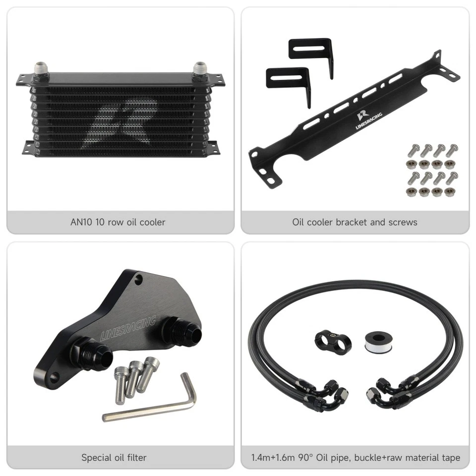 AN10 10 Row Oil Cooler Kit Thermostat Adapter For BMW N54/N55 X6 Z4 135i 335i - Image 4 of 4