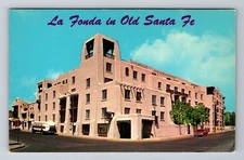 Santa Fe NM-New Mexico, Harvey's La Fonda Hotel in Old Santa Fe Vintage Postcard