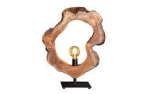 Tischlampe Tischleuchte Holz Baumscheibe 55 Cm Hoch Unikat Handarbeit FüR E27