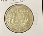 1954 Canada Half Dollar 0.8000 Silver ASW 0.3 Oz Coin 506k Mintage Free Shipping
