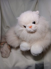 15" Vintage Gina Persian Cat Tan Long Hair Furry Plush Toy